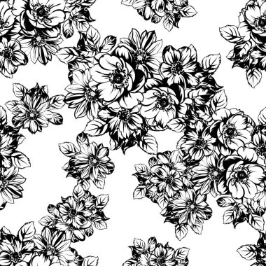 vintage çiçek desen arka plan vektör çizim