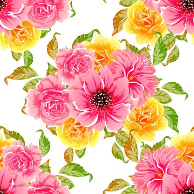 vektör çizim parlak çiçek desen arka plan