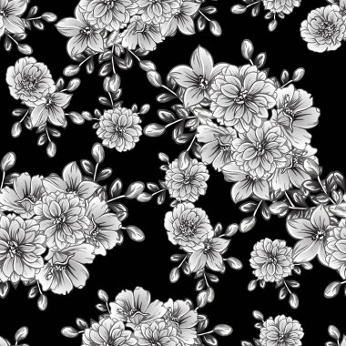 vintage çiçek desen arka plan vektör çizim