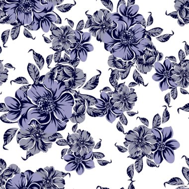 vintage çiçek desen arka plan vektör çizim