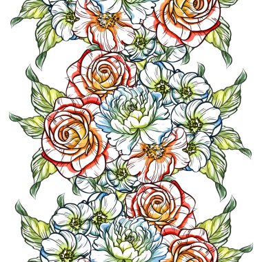 vektör çizim parlak çiçek desen arka plan