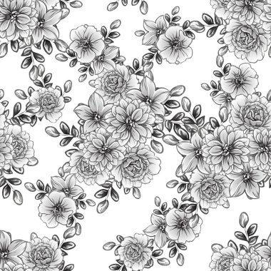 vintage çiçek desen arka plan vektör çizim