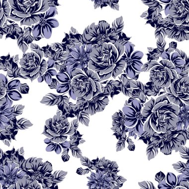 vintage çiçek desen arka plan vektör çizim