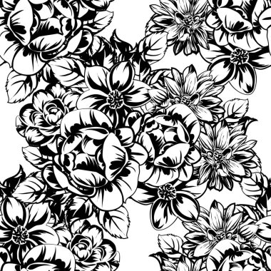 vintage çiçek desen arka plan vektör çizim
