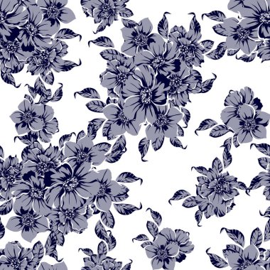 vintage çiçek desen arka plan vektör çizim