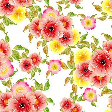 vektör çizim parlak çiçek desen arka plan