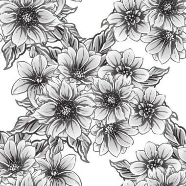 vintage çiçek desen arka plan vektör çizim