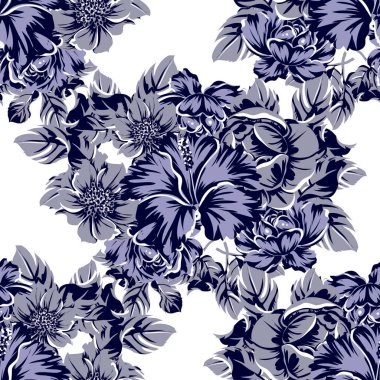 vintage çiçek desen arka plan vektör çizim