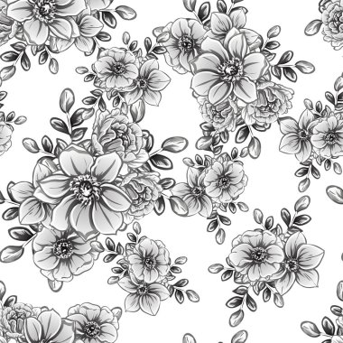 vintage çiçek desen arka plan vektör çizim