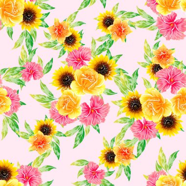 vektör çizim parlak çiçek desen arka plan