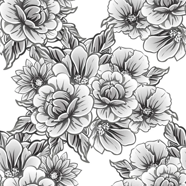 Vektorové Ilustrace Vintage Květiny Vzor Pozadí — Stockový vektor