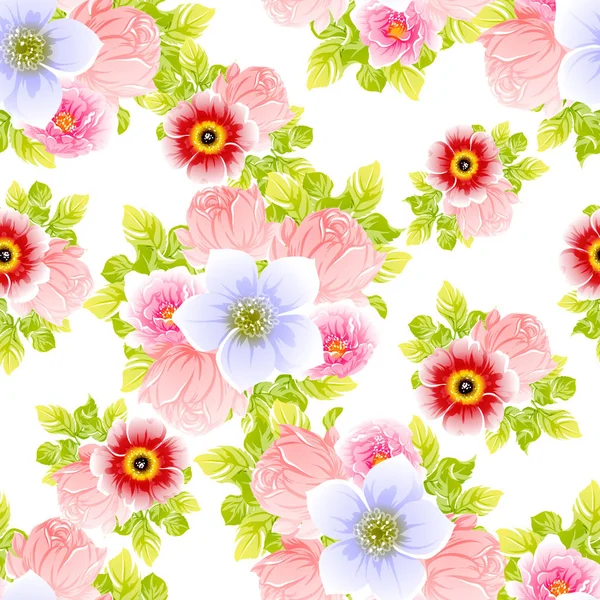 Vektor Illustration Von Hellen Blumen Muster Hintergrund — Stockvektor