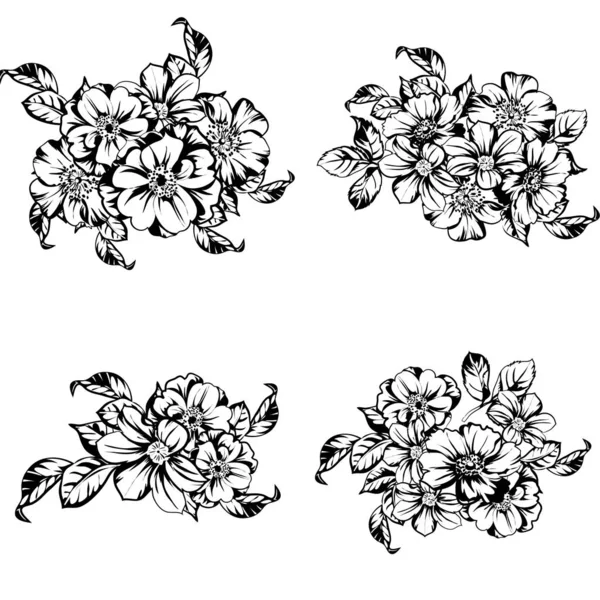 Vektorillustration Vintage Blommor Mönster Bakgrund — Stock vektor