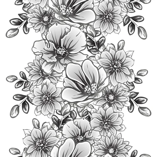 Vector Εικονογράφηση Της Εκλεκτής Ποιότητας Λουλούδια Μοτίβο Φόντου — Διανυσματικό Αρχείο