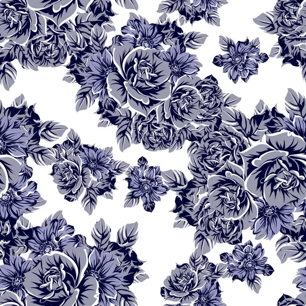 Illustration Vectorielle Fleurs Vintage Motif Fond — Image vectorielle