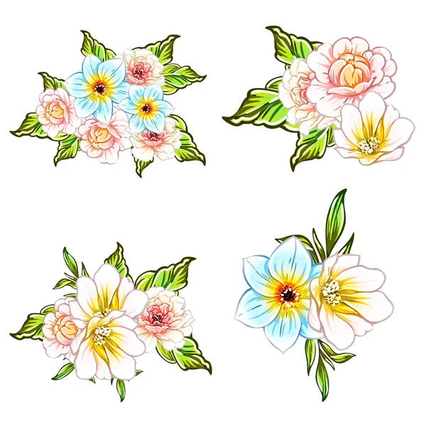 Illustrazione Vettoriale Fiori Luminosi Modello Sfondo — Vettoriale Stock