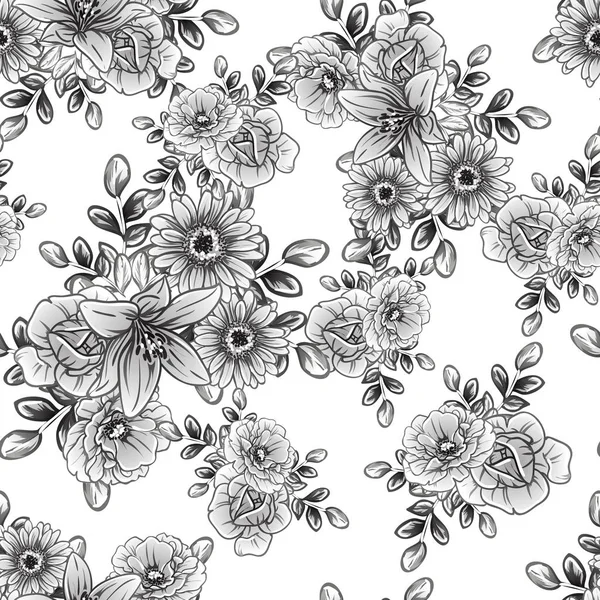 Vektor Illustration Von Vintage Blumen Muster Hintergrund — Stockvektor