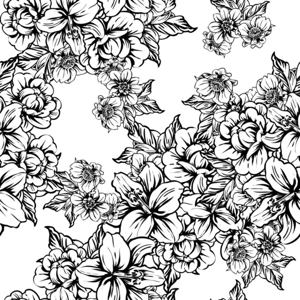 Vektor Illustration Von Vintage Blumen Muster Hintergrund — Stockvektor