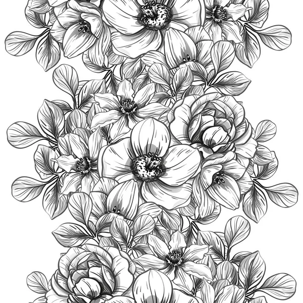 Vektor Illustration Von Vintage Blumen Muster Hintergrund — Stockvektor