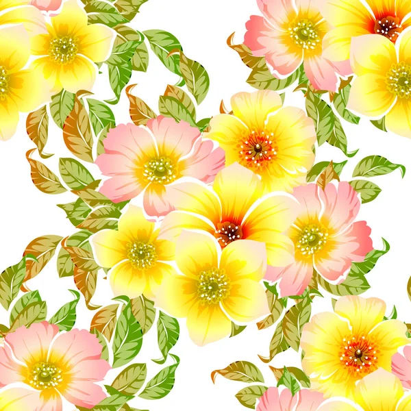 Vektor Illustration Von Hellen Blumen Muster Hintergrund — Stockvektor