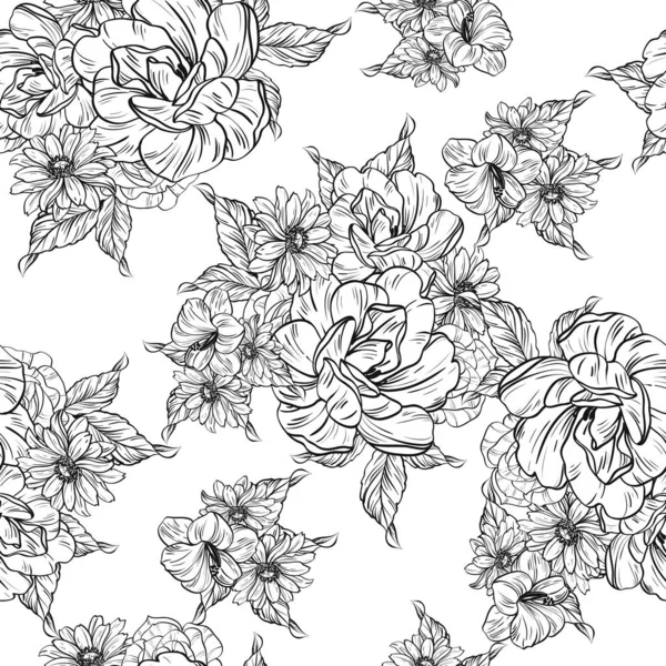 Vektor Illustration Von Vintage Blumen Muster Hintergrund — Stockvektor