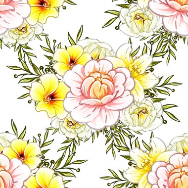 vektör çizim parlak çiçek desen arka plan