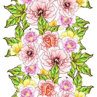 vektör çizim parlak çiçek desen arka plan