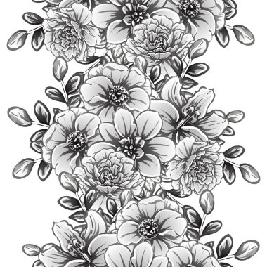 vintage çiçek desen arka plan vektör çizim