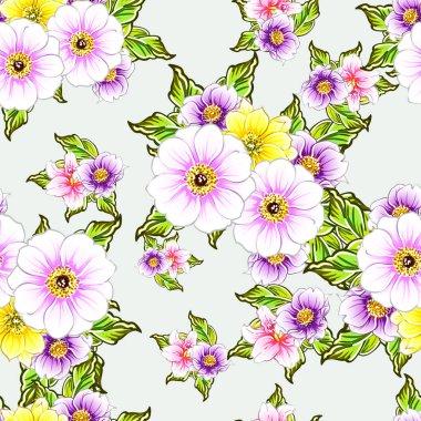 vektör çizim parlak çiçek desen arka plan