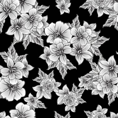 vintage çiçek desen arka plan vektör çizim