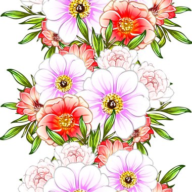 vektör çizim parlak çiçek desen arka plan