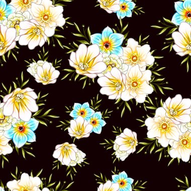 vektör çizim parlak çiçek desen arka plan