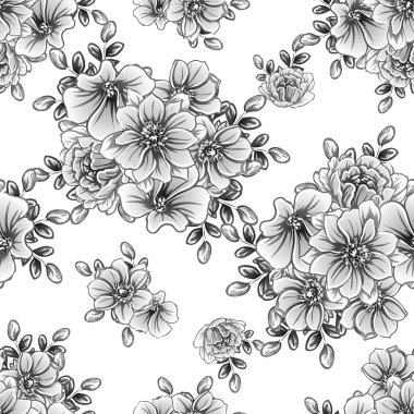 vintage çiçek desen arka plan vektör çizim