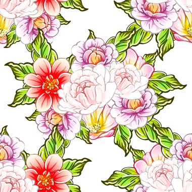 vektör çizim parlak çiçek desen arka plan