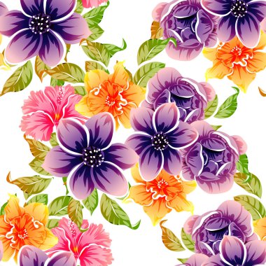 vektör çizim parlak çiçek desen arka plan