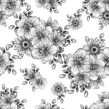 vintage çiçek desen arka plan vektör çizim