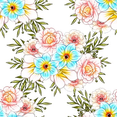 vektör çizim parlak çiçek desen arka plan
