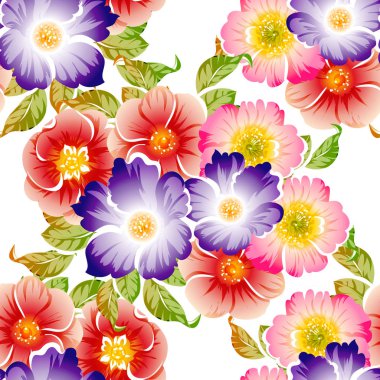 vektör çizim parlak çiçek desen arka plan