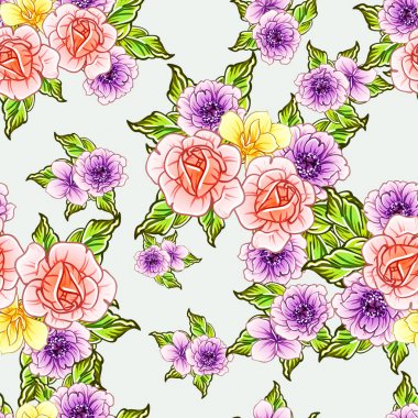 vektör çizim parlak çiçek desen arka plan