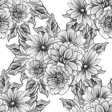 vintage çiçek desen arka plan vektör çizim