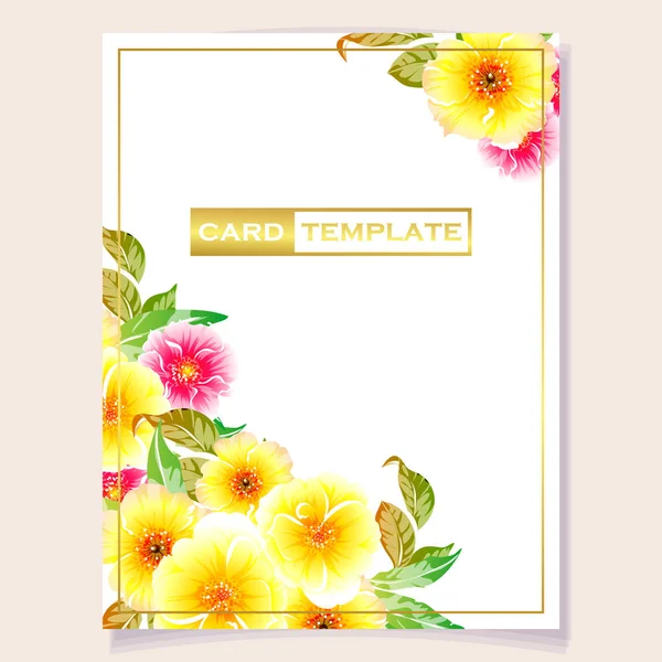 Illustration Vectorielle Carte Invitation Colorée Motif Fleurs Style Vintage — Image vectorielle