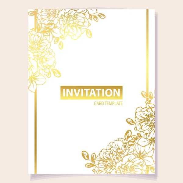 Illustration Vectorielle Carte Invitation Colorée Motif Fleurs Style Vintage — Image vectorielle