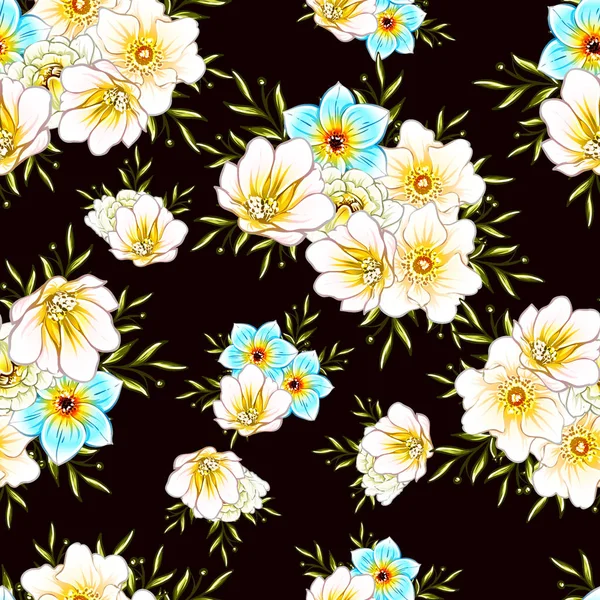 vektör çizim parlak çiçek desen arka plan