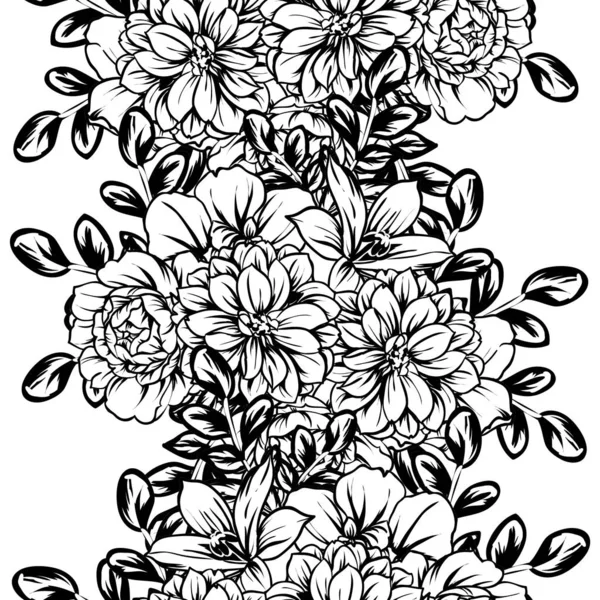 Vektoros Illusztráció Vintage Virág Mintás Háttérrel — Stock Vector