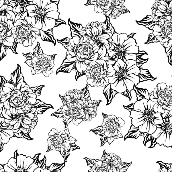 Vektor Illustration Von Vintage Blumen Muster Hintergrund — Stockvektor