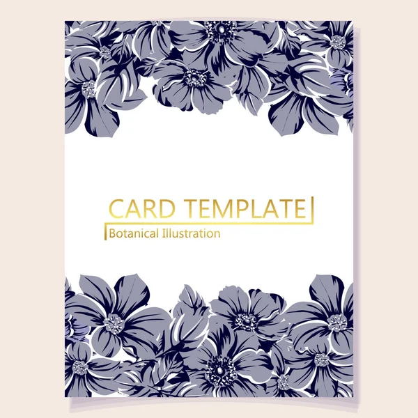 Illustration Vectorielle Carte Invitation Colorée Motif Fleurs Style Vintage — Image vectorielle