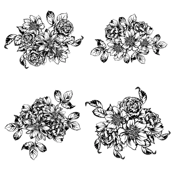 Vektorillustration Vintage Blommor Mönster Bakgrund — Stock vektor