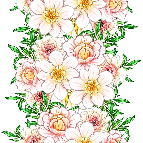 Vektorillustration Ljusa Blommor Mönster Bakgrund — Stock vektor