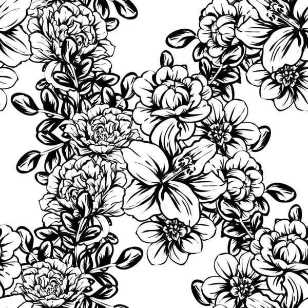 Vectorillustratie Van Vintage Bloemen Patroon Achtergrond — Stockvector