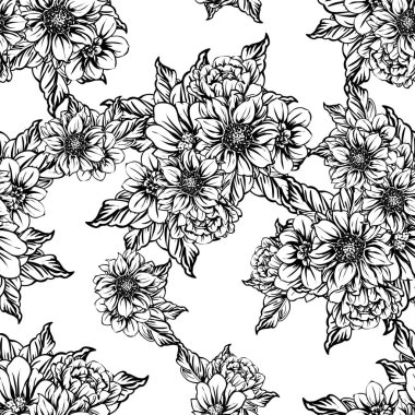 vintage çiçek desen arka plan vektör çizim